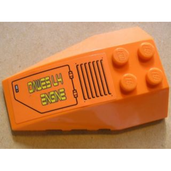 Wedge 6 x 4 Triple Curved with Air Intake and 'DAWES L4 ENGINE' Pattern Model Right (Sticker) - Set 8634