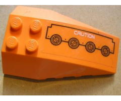 Wedge 6 x 4 Triple Curved with 'CAUTION' and Circuitry Pattern Right (Sticker) - Set 7706