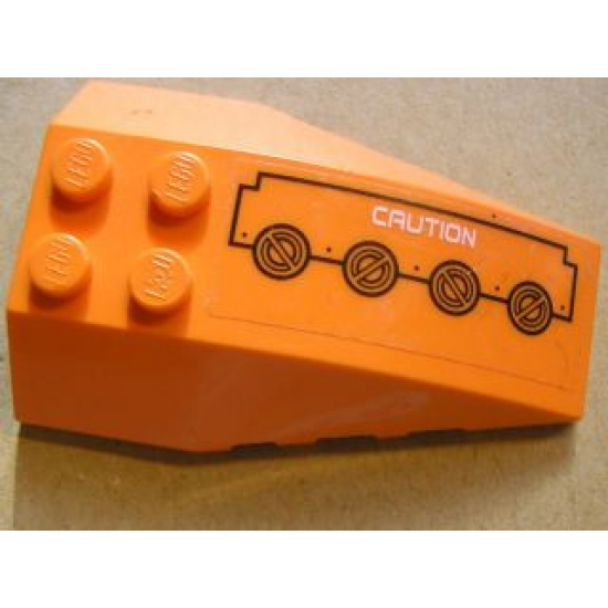 Wedge 6 x 4 Triple Curved with 'CAUTION' and Circuitry Pattern Right (Sticker) - Set 7706