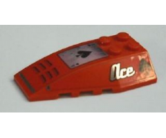 Wedge 6 x 4 Triple Curved with Ace of Spades on Top and Sides Pattern (Stickers) - Set 8493