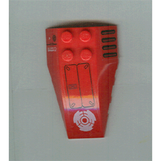 Wedge 6 x 4 Triple Curved with Vent Grille, Panel and White Circular Pattern (Stickers) - Set 7701