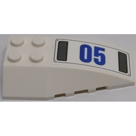 Wedge 6 x 4 Triple Curved with Blue '05' and Grille Pattern Model Left Side (Sticker) - Set 60166