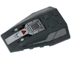 Wedge 6 x 4 Triple Curved with Riveted Metal Plates, Air Vent and Red Electricity Danger Sign Pattern (Stickers) - Set 70725