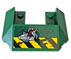 Wedge 6 x 4 Cutout (Train Roof) with 'R1DCE', Black and Yellow Danger Stripes and Red Gears Pattern (Sticker) - Set 76078