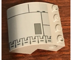 Slope, Curved 4 x 4 x 2 with Holes and SW Resistance Bomber Fuselage Pattern Model Left Side (Sticker) - Set 75188