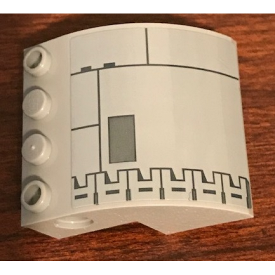 Slope, Curved 4 x 4 x 2 with Holes and SW Resistance Bomber Fuselage Pattern Model Right Side (Sticker) - Set 75188