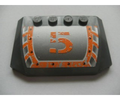 Wedge 4 x 6 x 2/3 Triple Curved with Orange '5' Pattern (Sticker) - Set 8137