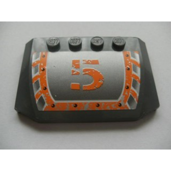 Wedge 4 x 6 x 2/3 Triple Curved with Orange '5' Pattern (Sticker) - Set 8137