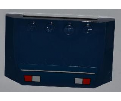 Wedge 4 x 6 x 2/3 Triple Curved with Silver Line and Red and Gray Lights Pattern (Sticker) - Set 6867