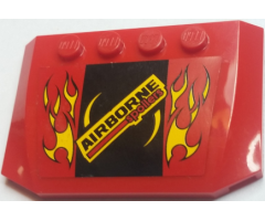 Wedge 4 x 6 x 2/3 Triple Curved with 'AIRBORNE spoilers' and Yellow Flames Pattern (Sticker) - Set 60027