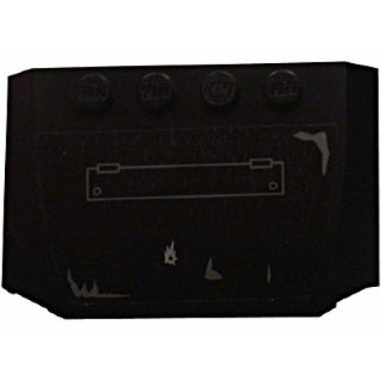 Wedge 4 x 6 x 2/3 Triple Curved with Hatch and Damage Marks Pattern (Sticker) - Set 5972