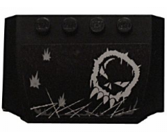 Wedge 4 x 6 x 2/3 Triple Curved with Skull Graffiti and Damage Marks Pattern (Sticker) - Set 5972