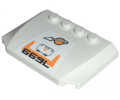 Wedge 4 x 6 x 2/3 Triple Curved with Modified Classic Space Logo and '7699' Pattern (Sticker) - Set 7699