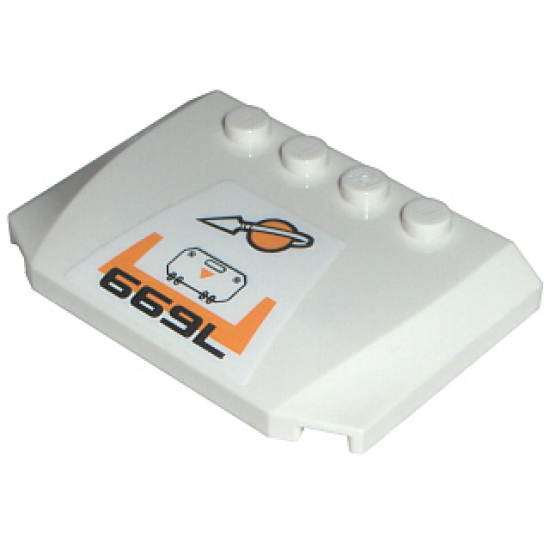 Wedge 4 x 6 x 2/3 Triple Curved with Modified Classic Space Logo and '7699' Pattern (Sticker) - Set 7699
