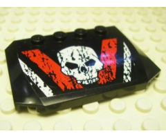 Wedge 4 x 6 x 2/3 Triple Curved with Skull Pattern (Sticker) - Set 8140