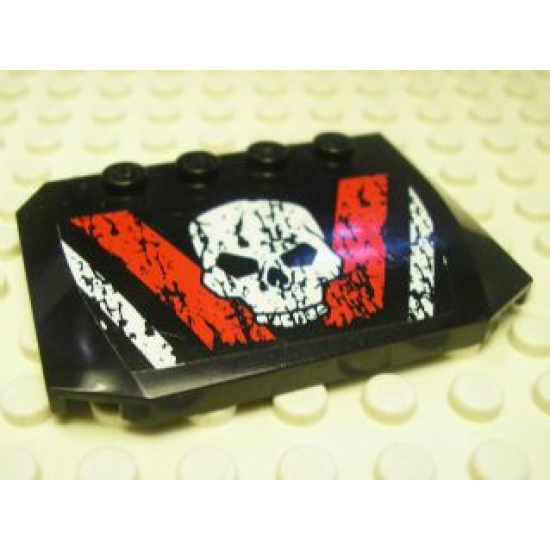 Wedge 4 x 6 x 2/3 Triple Curved with Skull Pattern (Sticker) - Set 8140