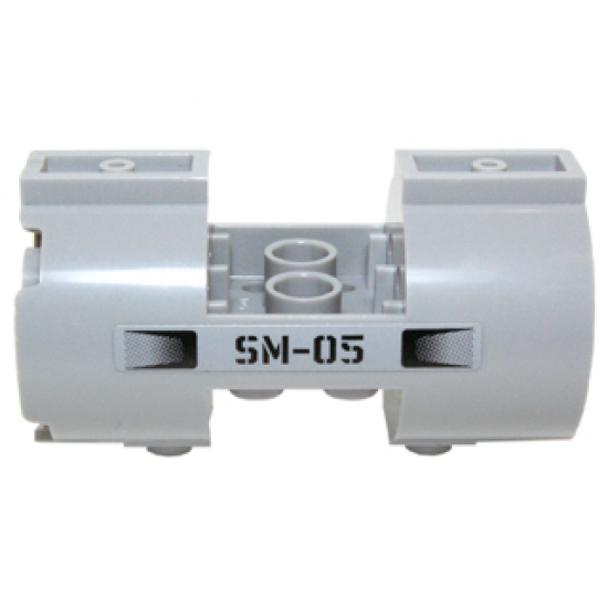 Cylinder 3 x 6 x 2 2/3 Horizontal - Square Connections with Black Vents and 'SM-05' Pattern Model Right Side (Sticker) - Set 70724