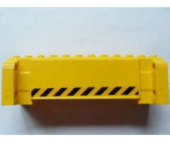 Crane Section 4 x 12 x 3 with 8 Pin Holes with Black and Yellow Danger Stripes Pattern on Both Sides (Stickers) - Set 7249