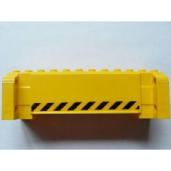 Crane Section 4 x 12 x 3 with 8 Pin Holes with Black and Yellow Danger Stripes Pattern on Both Sides (Stickers) - Set 7249