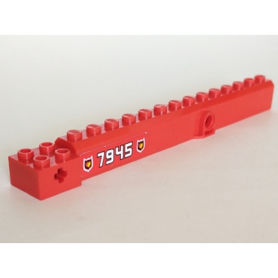 Crane Arm Outside, Wide with Pin Hole at Mid-Point with 7945 & Fire Logo both sides Pattern (Stickers) - Set 7945