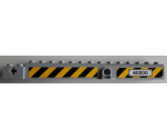 Crane Arm Outside, Wide with Pin Hole at Mid-Point with Black '60200' and Black and Yellow Danger Stripes Pattern on Both Sides (Stickers) - Set 60200