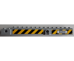 Crane Arm Outside, Wide with Pin Hole at Mid-Point with Black '60200' and Black and Yellow Danger Stripes Pattern on Both Sides (Stickers) - Set 60200