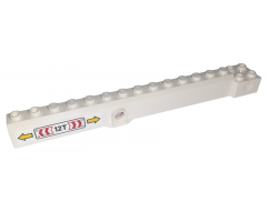 Crane Arm Outside, Wide with Pin Hole at Mid-Point with Black '12T' and Red, White And Yellow Arrows Pattern on Both Sides (Stickers) - Set 60198