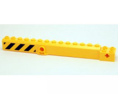 Crane Arm Outside, Wide with Pin Hole at Mid-Point with Black and Yellow Danger Stripes Pattern on Both Sides (Stickers) - Set 4204