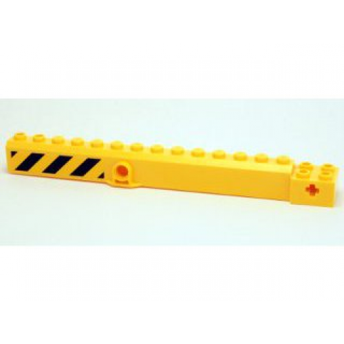Crane Arm Outside, Wide with Pin Hole at Mid-Point with Black and Yellow Danger Stripes Pattern on Both Sides (Stickers) - Set 4204