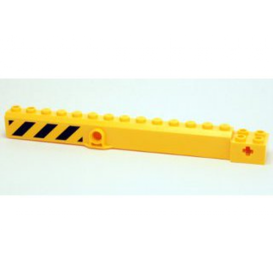 Crane Arm Outside, Wide with Pin Hole at Mid-Point with Black and Yellow Danger Stripes Pattern on Both Sides (Stickers) - Set 4204