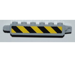 Hinge Brick 1 x 6 Locking, 9 Teeth with Black and Yellow Danger Stripes Pattern on Both Sides (Stickers) - Set 3179