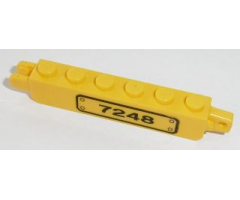 Hinge Brick 1 x 6 Locking, 9 Teeth with Black '7248' on Transparent Background Pattern Model Right Side (Sticker) - Set 7248