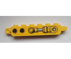 Hinge Brick 1 x 6 Locking, 9 Teeth with 2 Holes and Piston Pattern on Both Sides (Stickers) - Set 9486