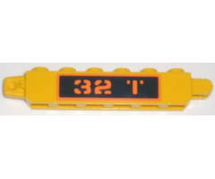 Hinge Brick 1 x 6 Locking, 9 Teeth with '32 '1'' Pattern on Both Sides (Stickers) - Set 7739