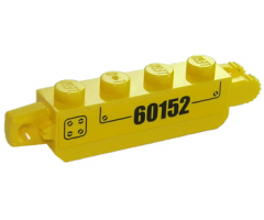 Hinge Brick 1 x 4 Locking, 9 Teeth with '60152' and Plate with Rivets Pattern on Both Sides (Stickers) - Set 60152