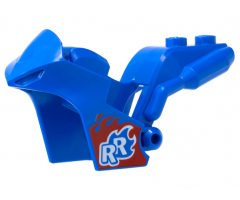 Motorcycle Fairing, Stuntz Sport Bike with White 'RR' on Red and Blue Flame Pattern