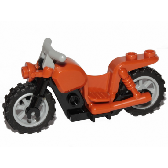 Riding Cycle Motorcycle Chopper with Black Frame, Light Bluish Gray Wheels and Handlebars