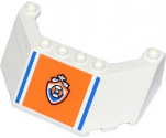 Windscreen 5 x 8 x 2 with Blue Lines and Coast Guard Logo on Orange Background Pattern (Sticker) - Set 60014