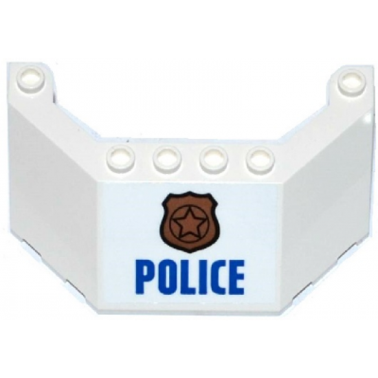 Windscreen 5 x 8 x 2 with Copper Badge and Blue 'POLICE' Pattern (Sticker) - Set 60129
