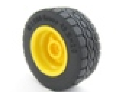 Wheel & Tire Assembly 30.4mm D. x 20mm with No Pin Holes and Reinforced Rim with Black Tire 49.5 x 20 (56145 / 15413)