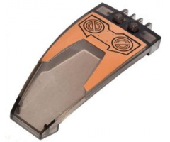 Windscreen 8 x 4 x 2 Curved Taper with Dual 2 Fingers, 2 Bolts on Orange Pattern (Sticker) - Set 7706