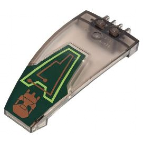 Windscreen 8 x 4 x 2 Curved Taper with Dual 2 Fingers, Exo-Force Circuitry Pattern (Sticker) - Set 7707