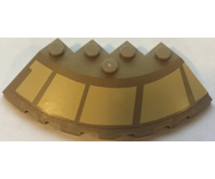 Brick, Round Corner 6 x 6 with Slope 33 Edge, Facet Cutout with Tan Starhopper Markings Pattern Model Left Side (Sticker) - Set 75024