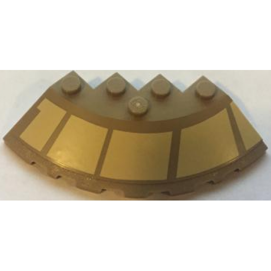 Brick, Round Corner 6 x 6 with Slope 33 Edge, Facet Cutout with Tan Starhopper Markings Pattern Model Left Side (Sticker) - Set 75024