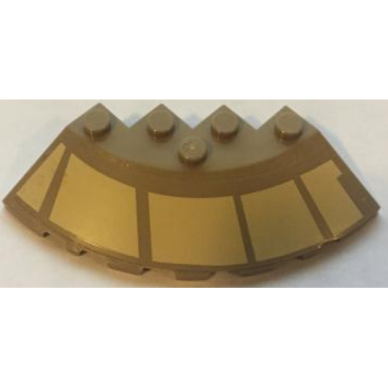 Brick, Round Corner 6 x 6 with Slope 33 Edge, Facet Cutout with Tan Starhopper Markings Pattern Model Right Side (Sticker) - Set 75024