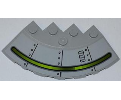Brick, Round Corner 6 x 6 with Slope 33 Edge, Facet Cutout with Alien Ship with Vent on Right Pattern (Sticker) - Set 7066