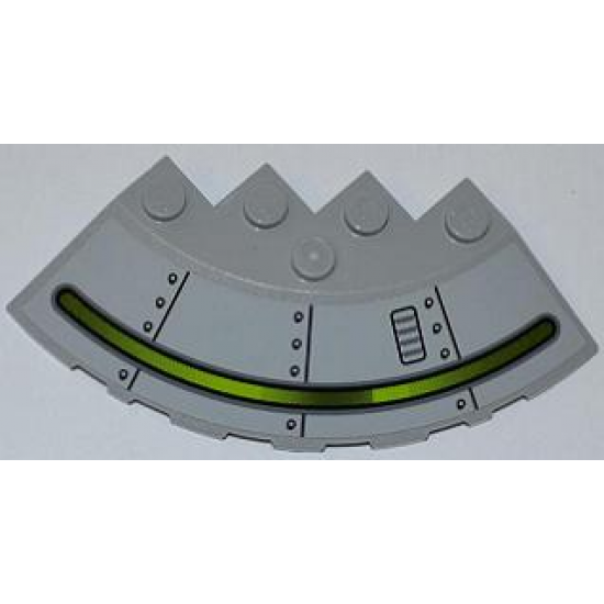 Brick, Round Corner 6 x 6 with Slope 33 Edge, Facet Cutout with Alien Ship with Vent on Right Pattern (Sticker) - Set 7066