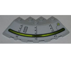 Brick, Round Corner 6 x 6 with Slope 33 Edge, Facet Cutout with Alien Ship Pattern Type 4 (Sticker) - Set 7065