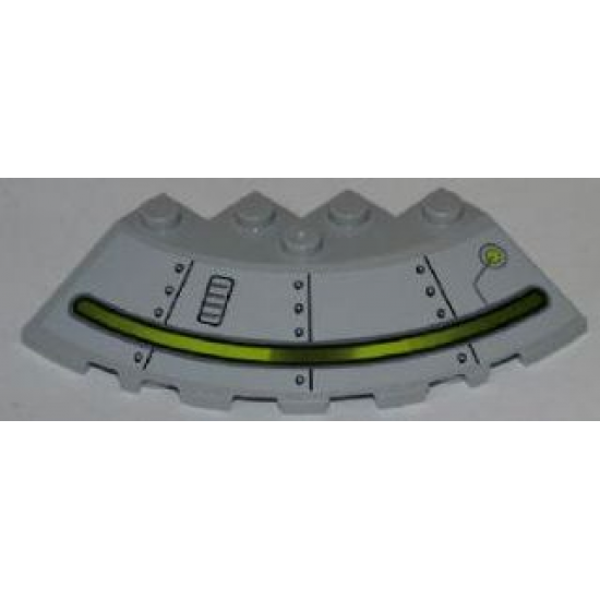 Brick, Round Corner 6 x 6 with Slope 33 Edge, Facet Cutout with Alien Ship Pattern Type 4 (Sticker) - Set 7065