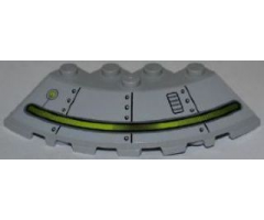 Brick, Round Corner 6 x 6 with Slope 33 Edge, Facet Cutout with Alien Ship Pattern Type 3 (Sticker) - Set 7065
